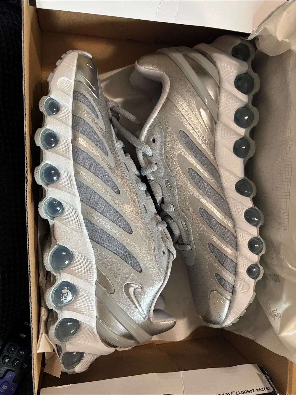 Nike Silver and Gray Running Shoes with Air Pod Sole